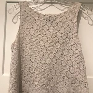 Banana Republic Eyelet grey sleeveless top